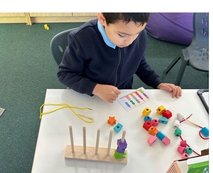 Child doing an activity